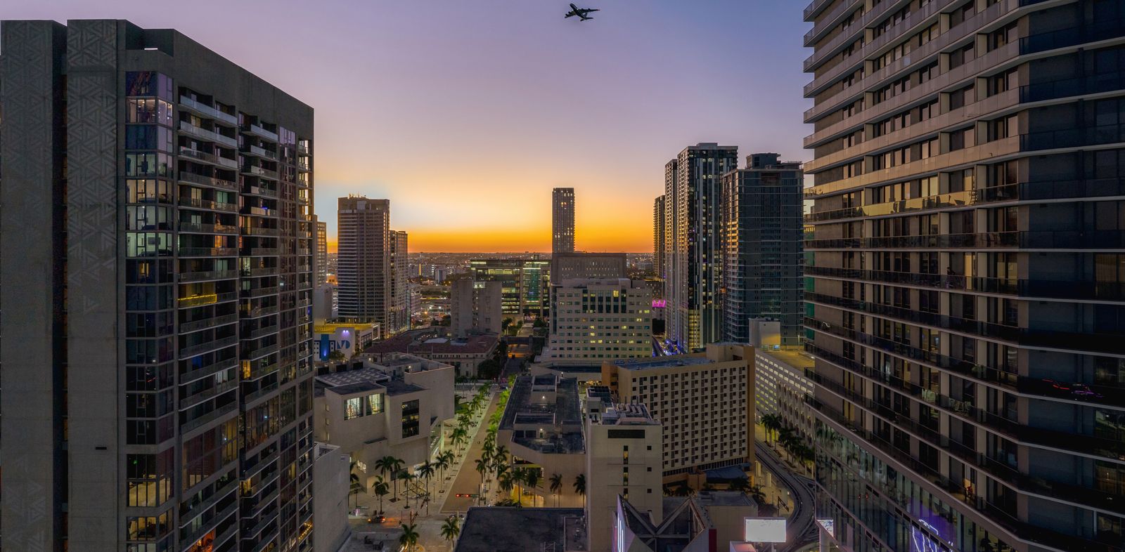 Delano Residences Miami, view west over the downtown core from Level 22, developer photography from the site